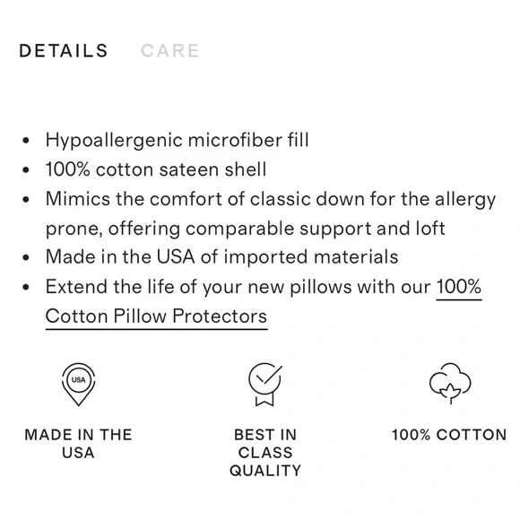 NWOT QUINCE Premium Down Alternative Pillow Firm King 5139 - Picture 2 of 13